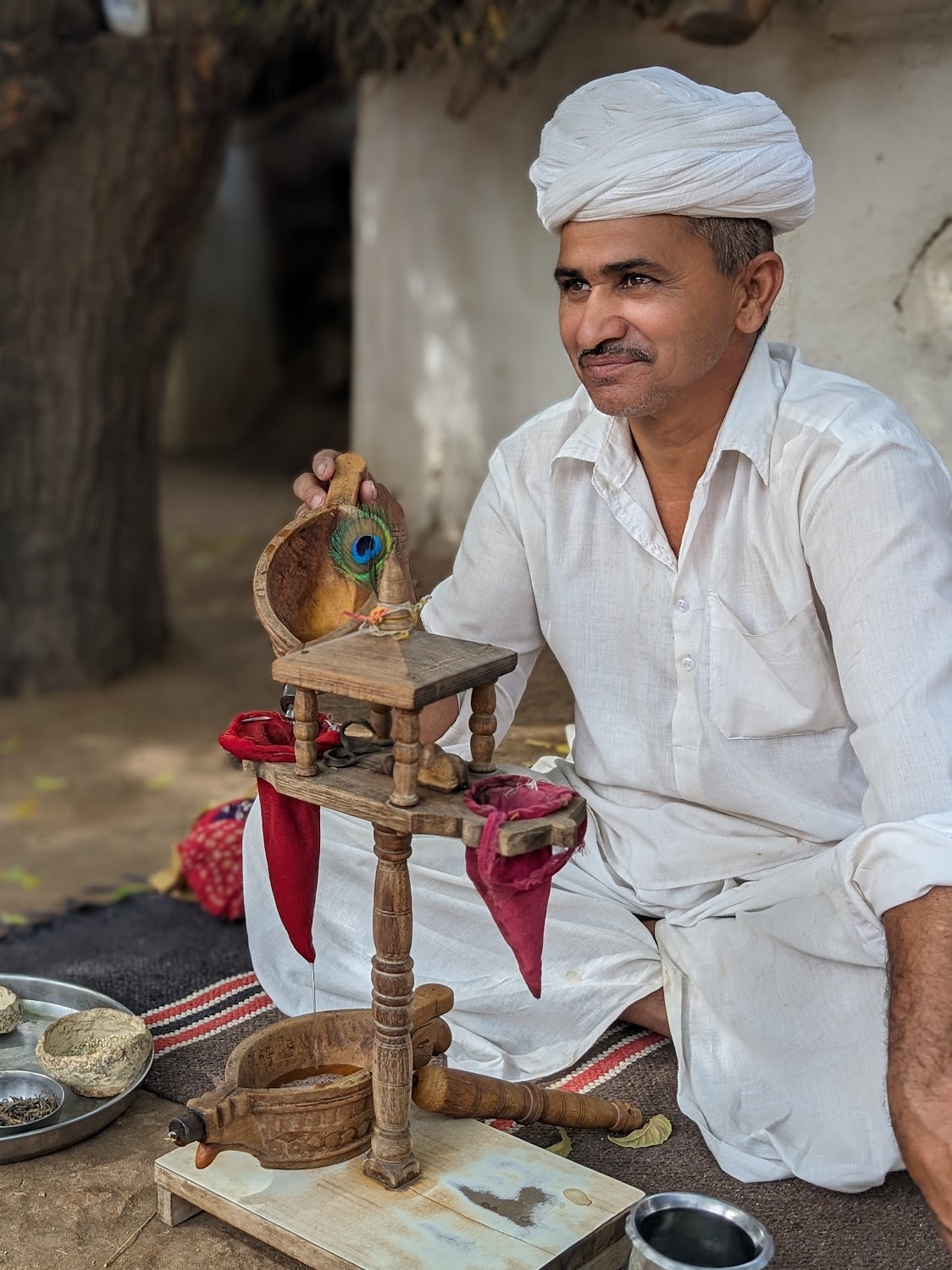 Rajasthani artisan demonstrating a traditional craft